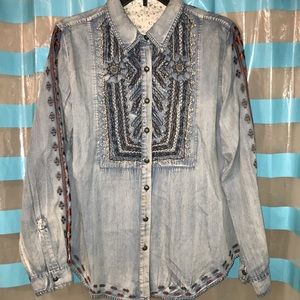 Jean button down long sleeve